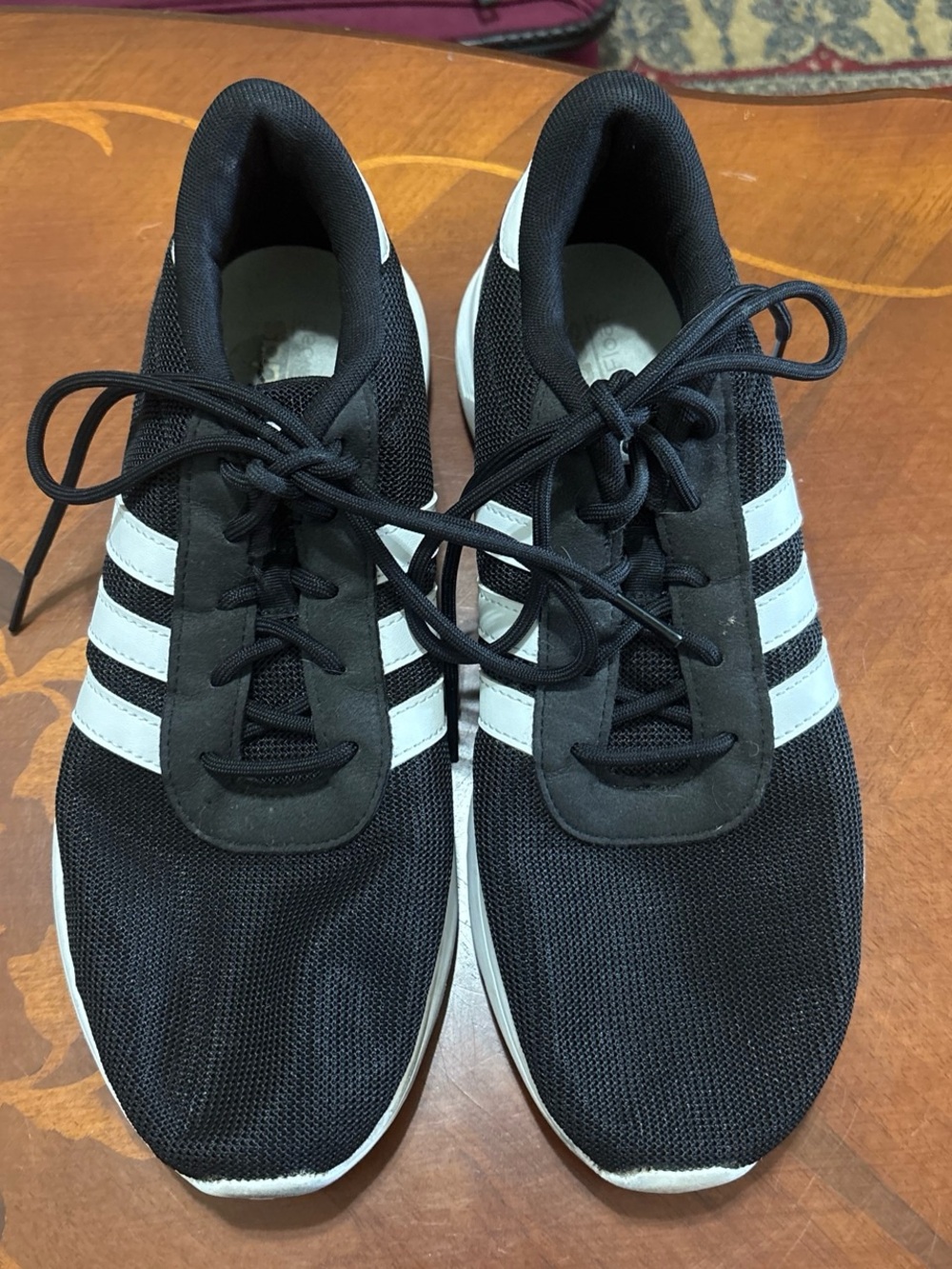 adidas Black and White Women's Athletic Sneakers with Three Stripes